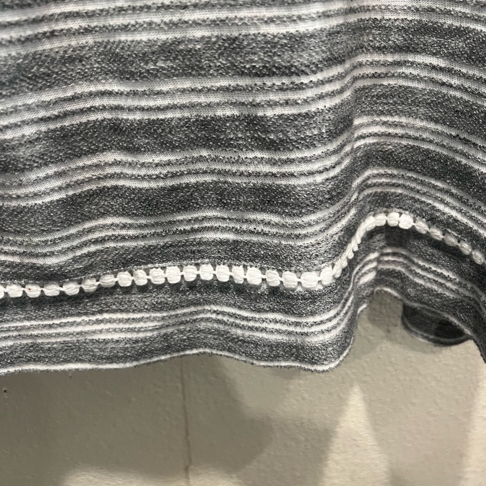 Talbots Gray and White Striped Sweatshirt - Picture 6 of 7